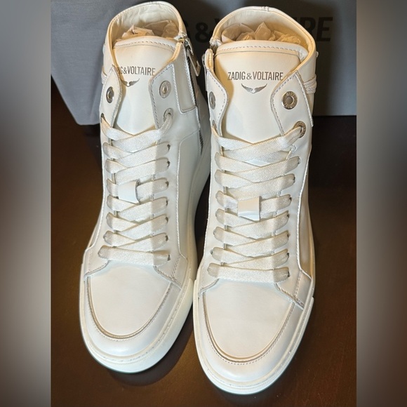 NIB Zadig & Voltaire HIGH FLASH CHUNKY SMOOTH Platform High-top 39 US 8 White - Picture 8 of 14